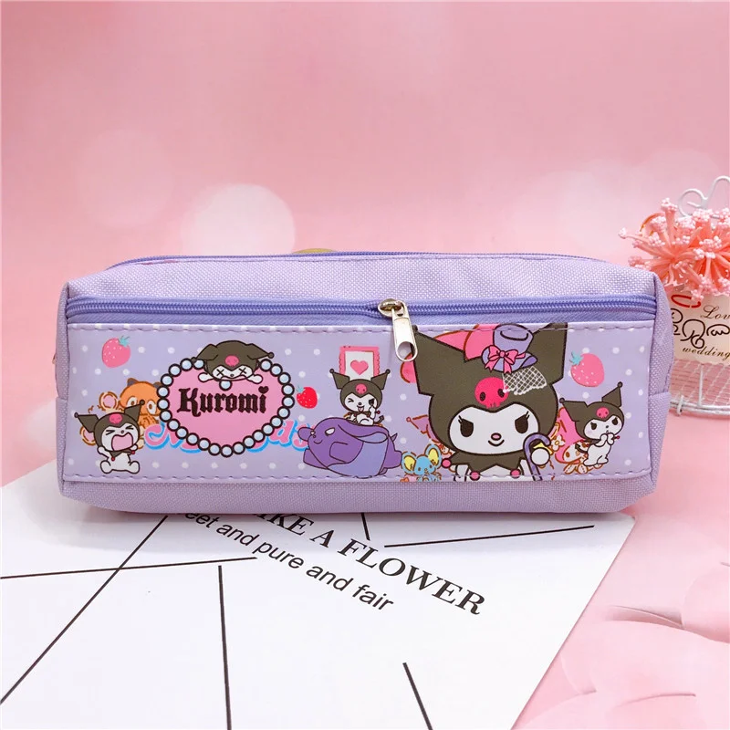 Zoete Kuromi Melody Anime Figuren Chikdren Speelgoed Cinnamoroll Tweedimensionale Anime Zak Cartoon Pompom Purin Etui Meisje Gift