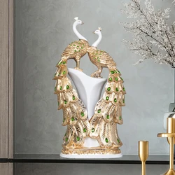 Peacock Statue, Room Decor, Nordic Creative Sculpture Crafts, Wine Cabinet Office Artwork Desktop Decoration, Modern Luxury Gift