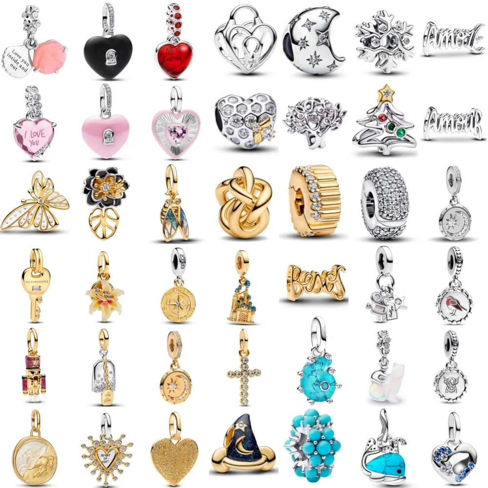 

New 925 Silver Heart Shape,Butterfly Beads,Cross,Fish Pendant,Suitable for Original Bracelet DIY Accessories,Exquisite Jewelry
