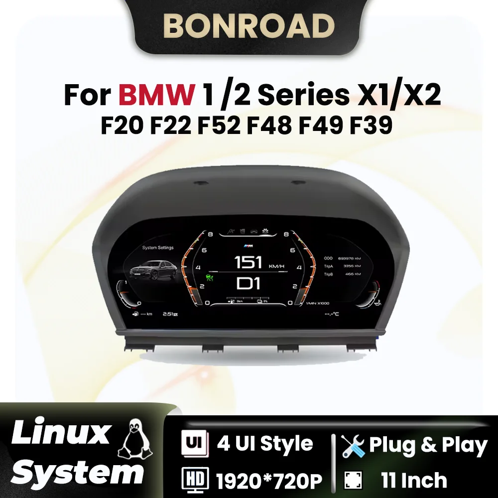 

Цифровая приборная панель BONROAD для BMW 1, 2, серии F20 F52 F22 X1 F48 F49 X2 F39, панельный спидометр, виртуальный кабин, приборная панель
