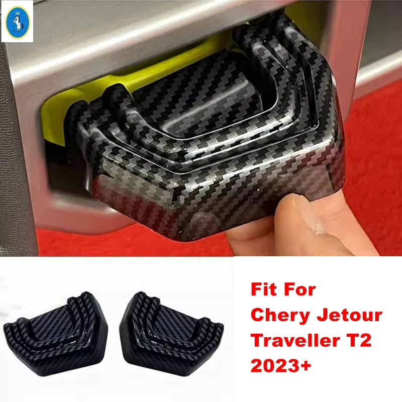 

Car Trailer Hook Cover Modified Exterior Trim Off-road Stickers For Chery Jetour Traveller T2 2023 2024 Carbon Fiber Accessories