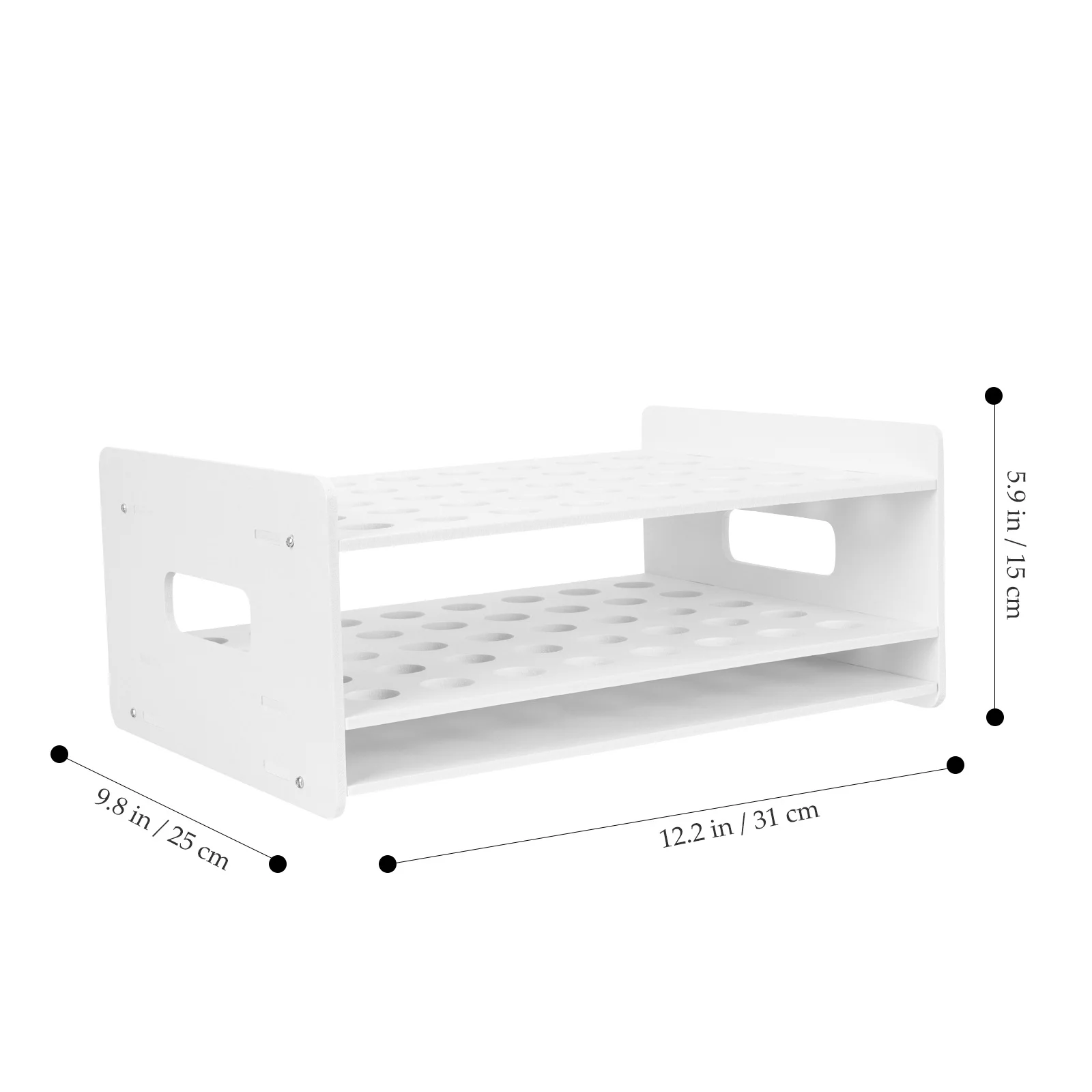 

40 Holes Wooden Scissors Storage Holder School Art Supplies Organizer Desktop Rack Test Tube Display Stand Kids Classroom