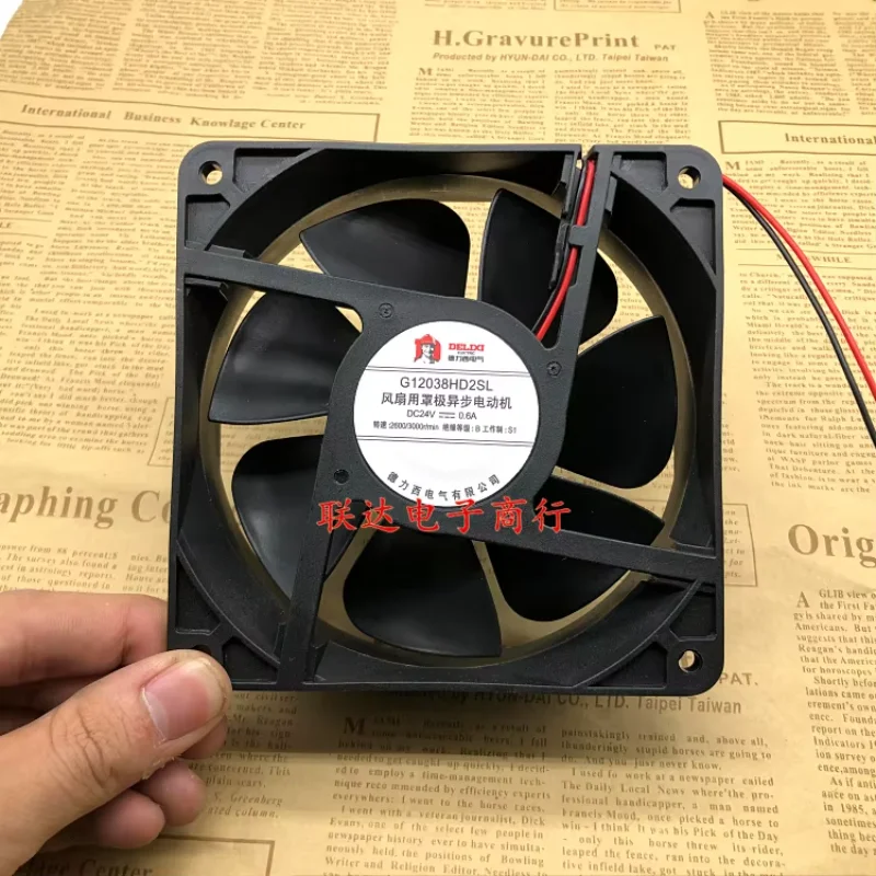 

G12038HD2SL DC 24 В 0,6 А 120x120x38 мм 2-проводной охлаждающий вентилятор для сервера