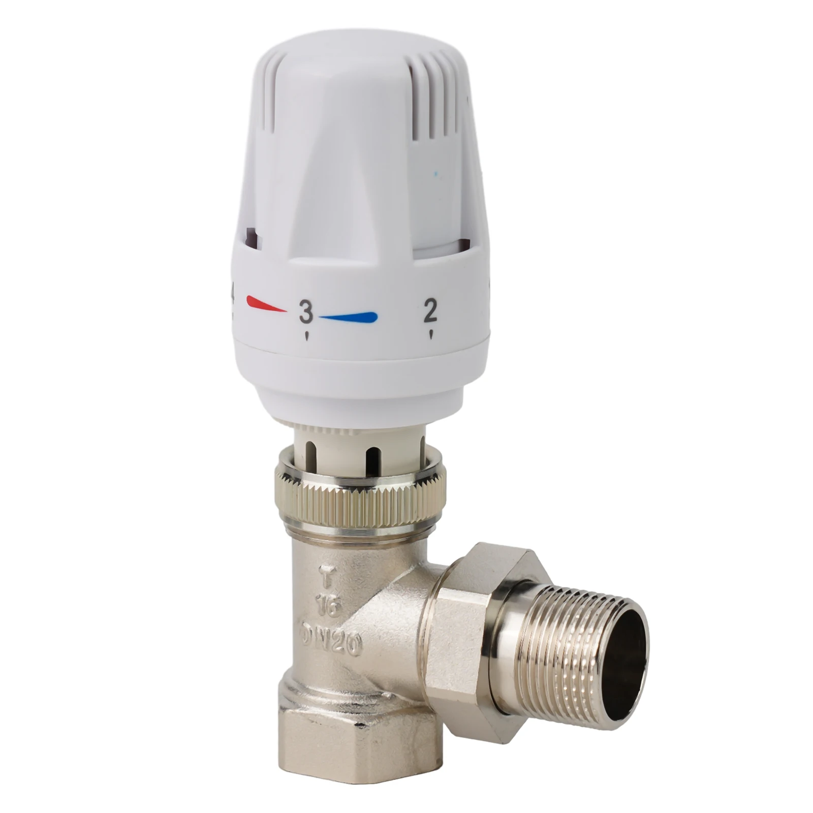 Practical Radiator Valve Thermostatic Copper White Silver Energy Efficient For Floor Heating Multiple Settings