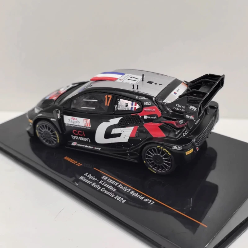 IXO Diecast Escala 1:43 GR YARIS # 17 2024 liga simulação modelo de corrida coleção decoração menino presente brinquedo exibição estática