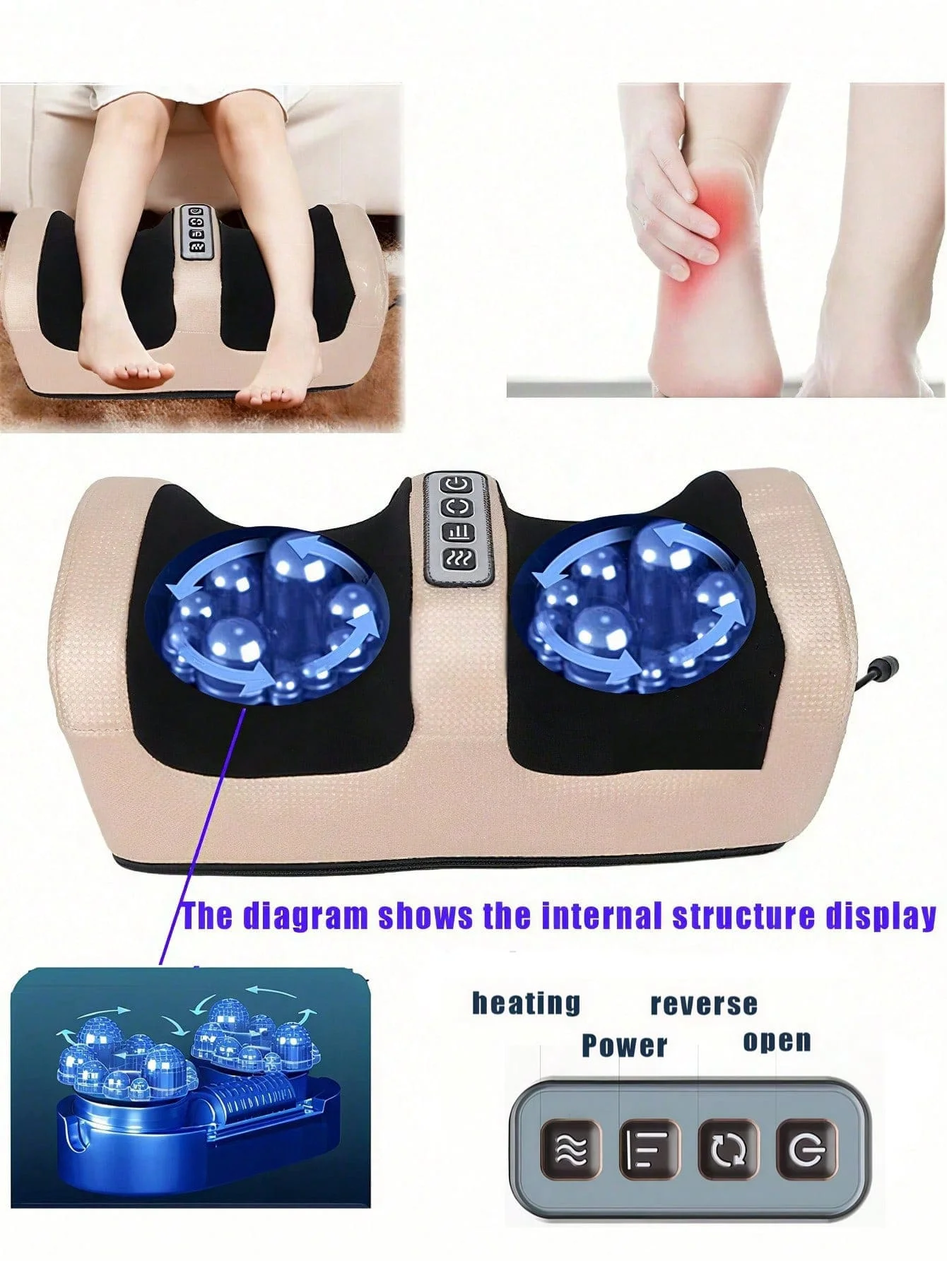 

2026 Home Use Electric Foot Massager Heat Therapy Foot Massage Machine Therapeutic Calf Mass Plug-in powered