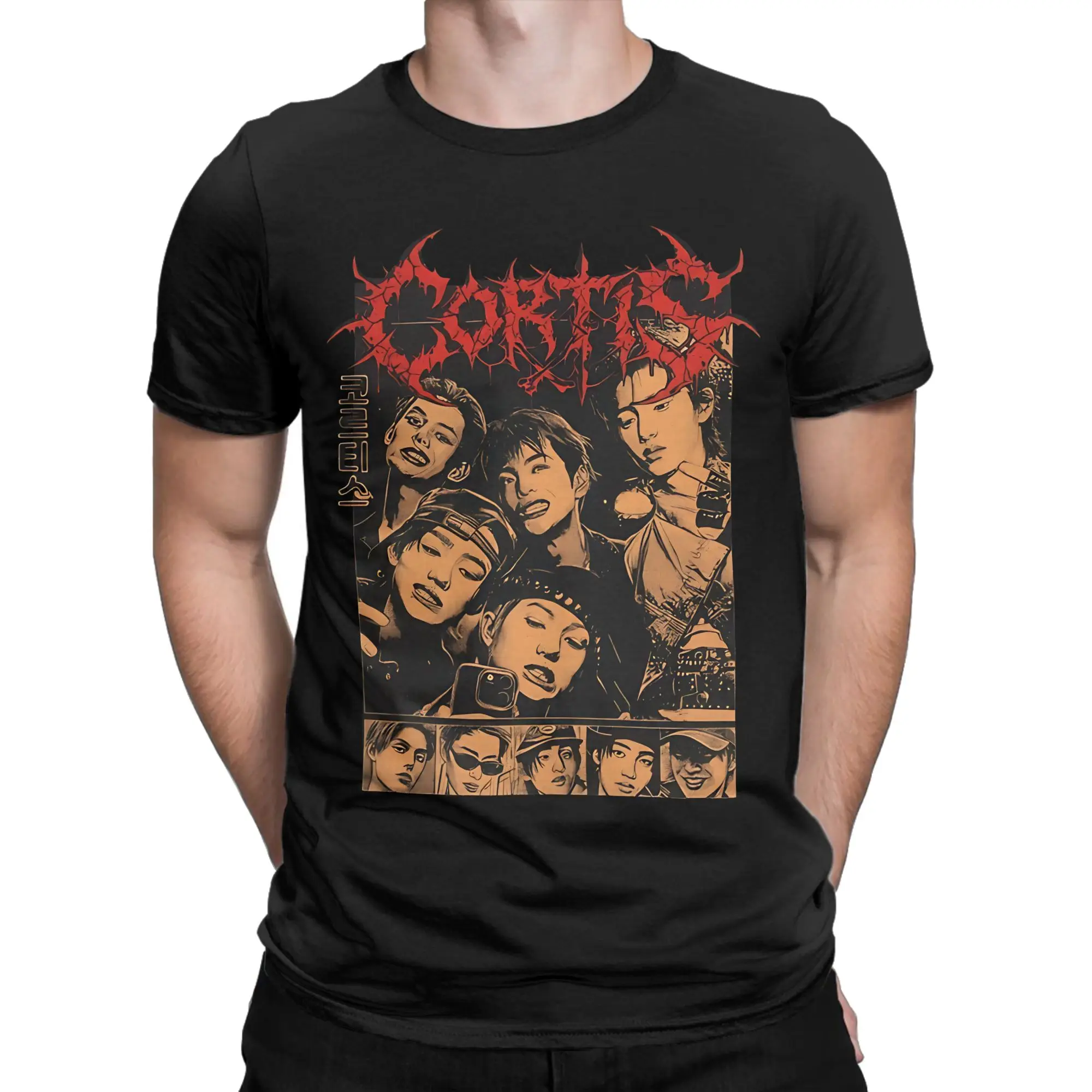 Camisetas Cortis Kpop Concert 90s para homens e mulheres, camiseta vintage de algodão, gola redonda, manga curta, roupas plus size