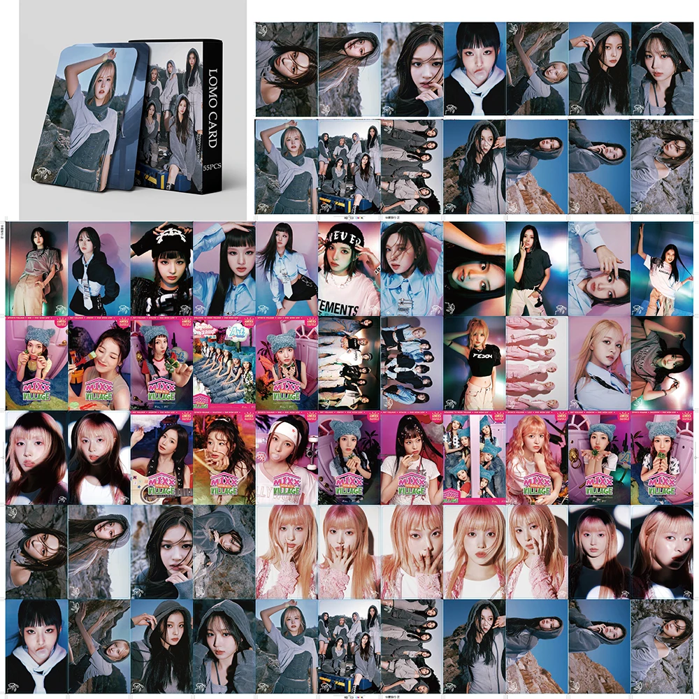 55pcs/set Kpop NMIXX ENTWURF AD MARE Photocards Album Lomo Cards NMIXX Photo Cards LILY HAEWON Kpop Girls Fans Gift