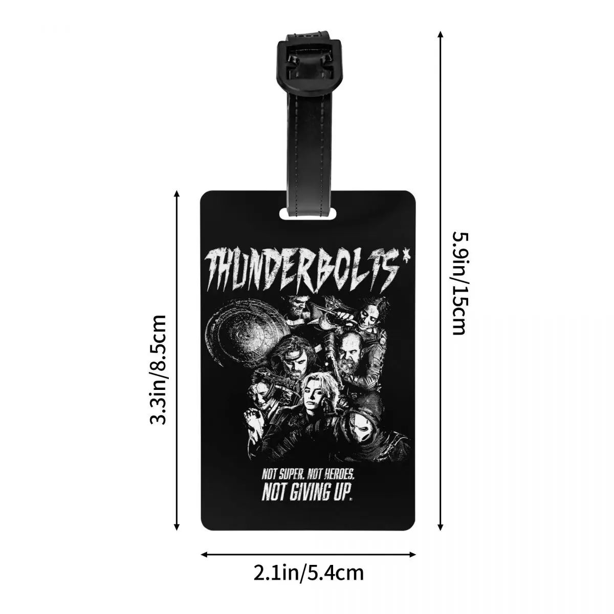 맞춤형 썬더볼츠는 여행 가방용 이름표가 있는 수하물 태그를 포기하지 않습니다. 개인 정보 보호 커버 ID 라벨