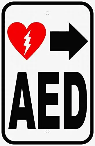 Fsdva AED Automatisiertes externes Defibrillator-Schild, Sicherheitsschild, Blechschild