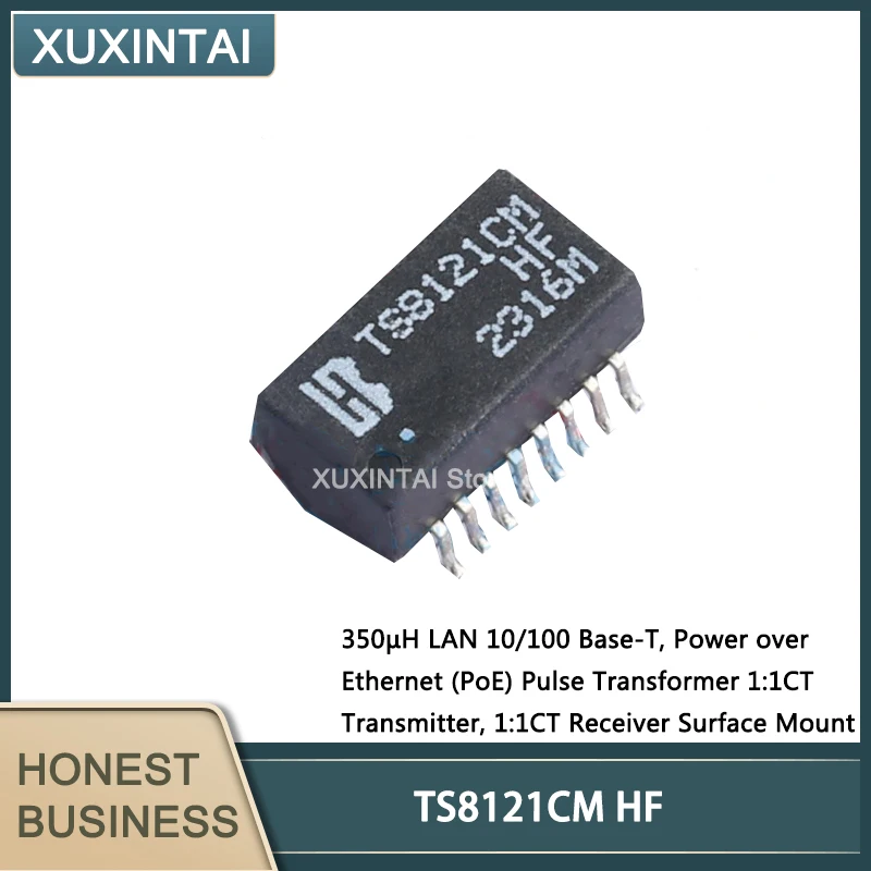 20Pcs/Lot  New Original  TS8121CM HF  TS8121  350µH LAN 10/100 Base-T, Power over Ethernet (PoE) Pulse Transformer 1:1CT Transmi