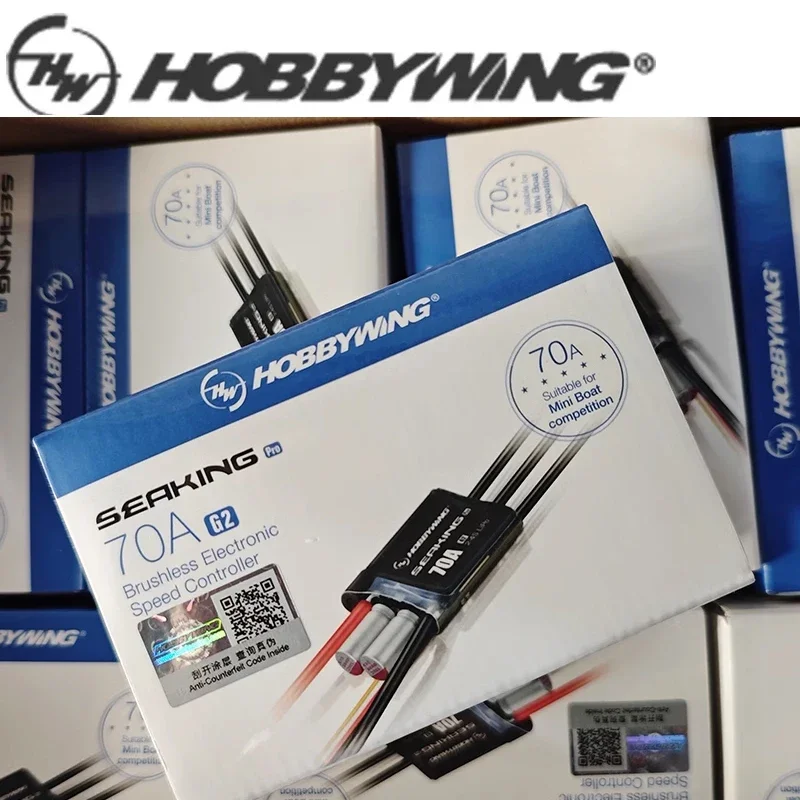 

Hobbywing Seaking PRO 70A G2 Бессенсорный бесщеточный ESC 2-4S Lipo Применение для соревнований RC Boat