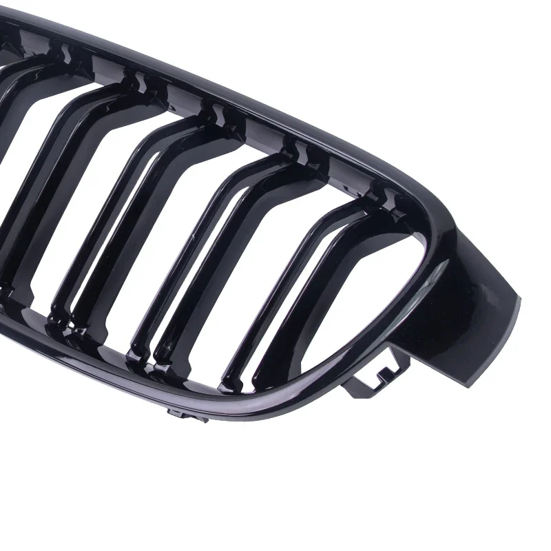 Pulleco-Grille de calandre avant de voiture, grilles de course pour BMW Série 3, F30, F31, F35, 13-19, noir brillant, double lamelle, accessoires auto