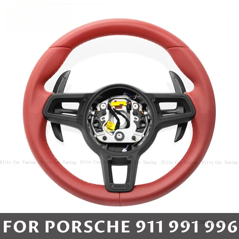 

Car Steering Wheel Red Leather for Porsche Boxste Cayenne 911 955 957 991 996 997 997.1 970 981 987 GT3 GTS Car Accessories