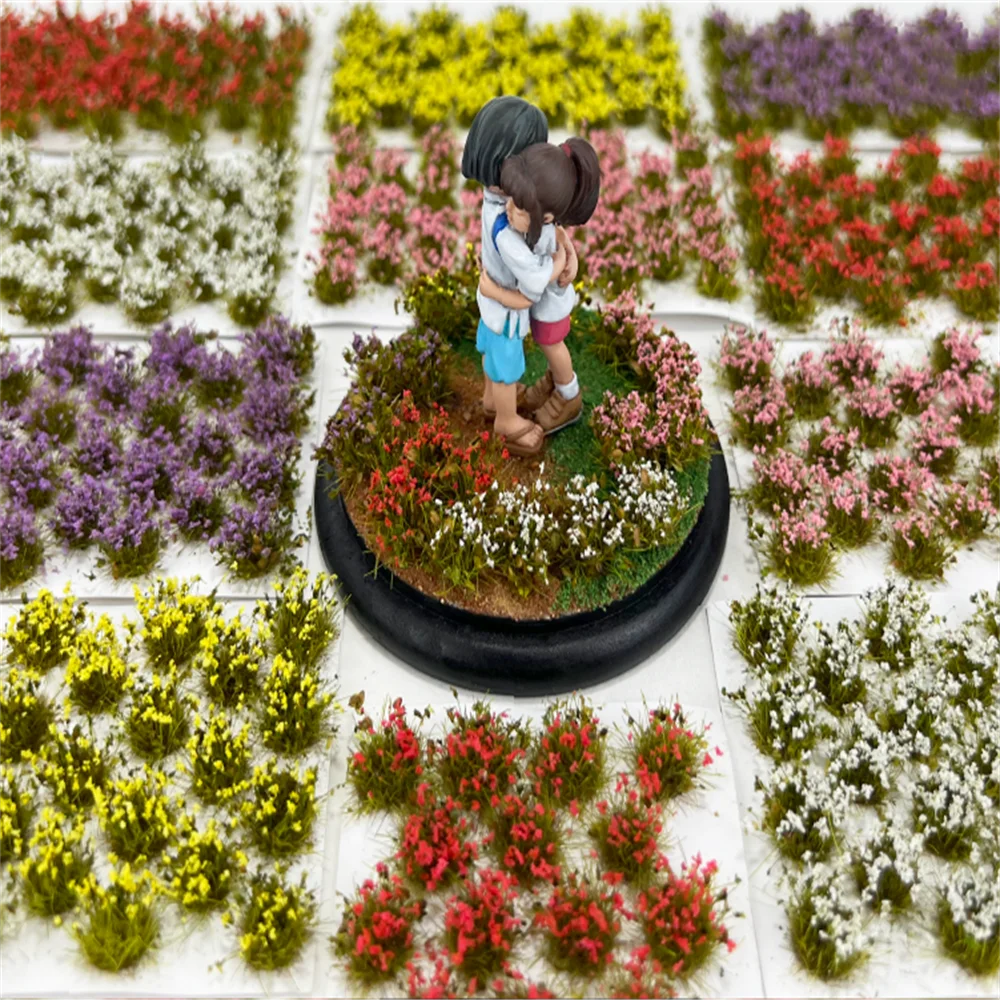 Model Leaves Flower Clusters Miniature Vegetation Sand Table Landscape Building Material Artificial Turf For Train Railway