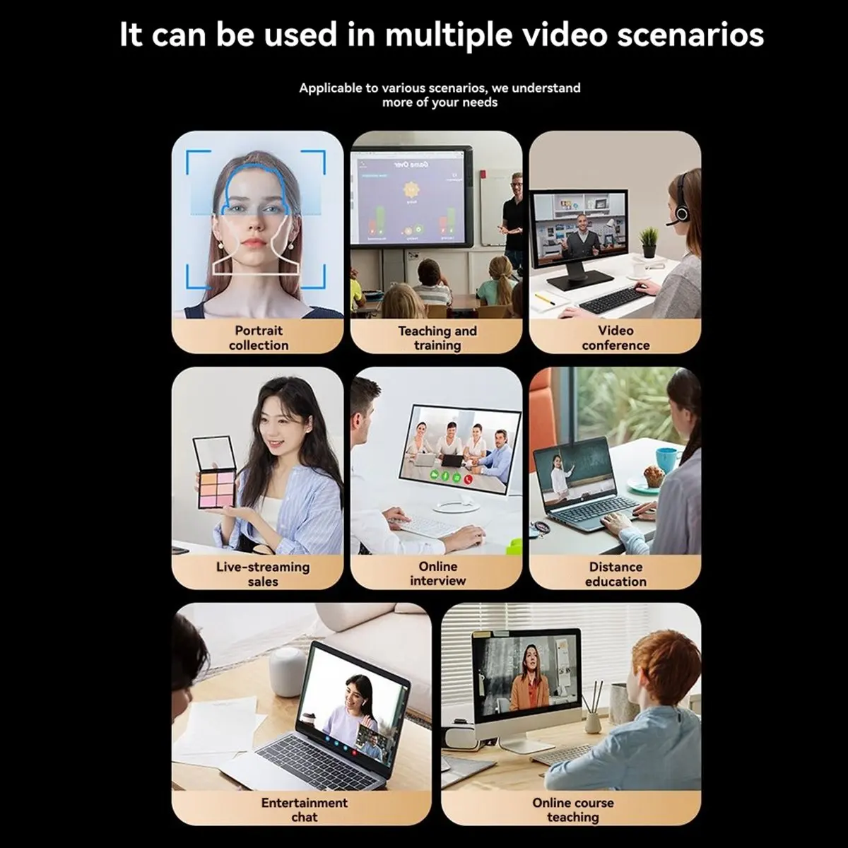 

Stable- HD USB Webcam with Dual Microphones for PC Laptop Computer Web Camera Zoom Video Calling USB Webcam 2K