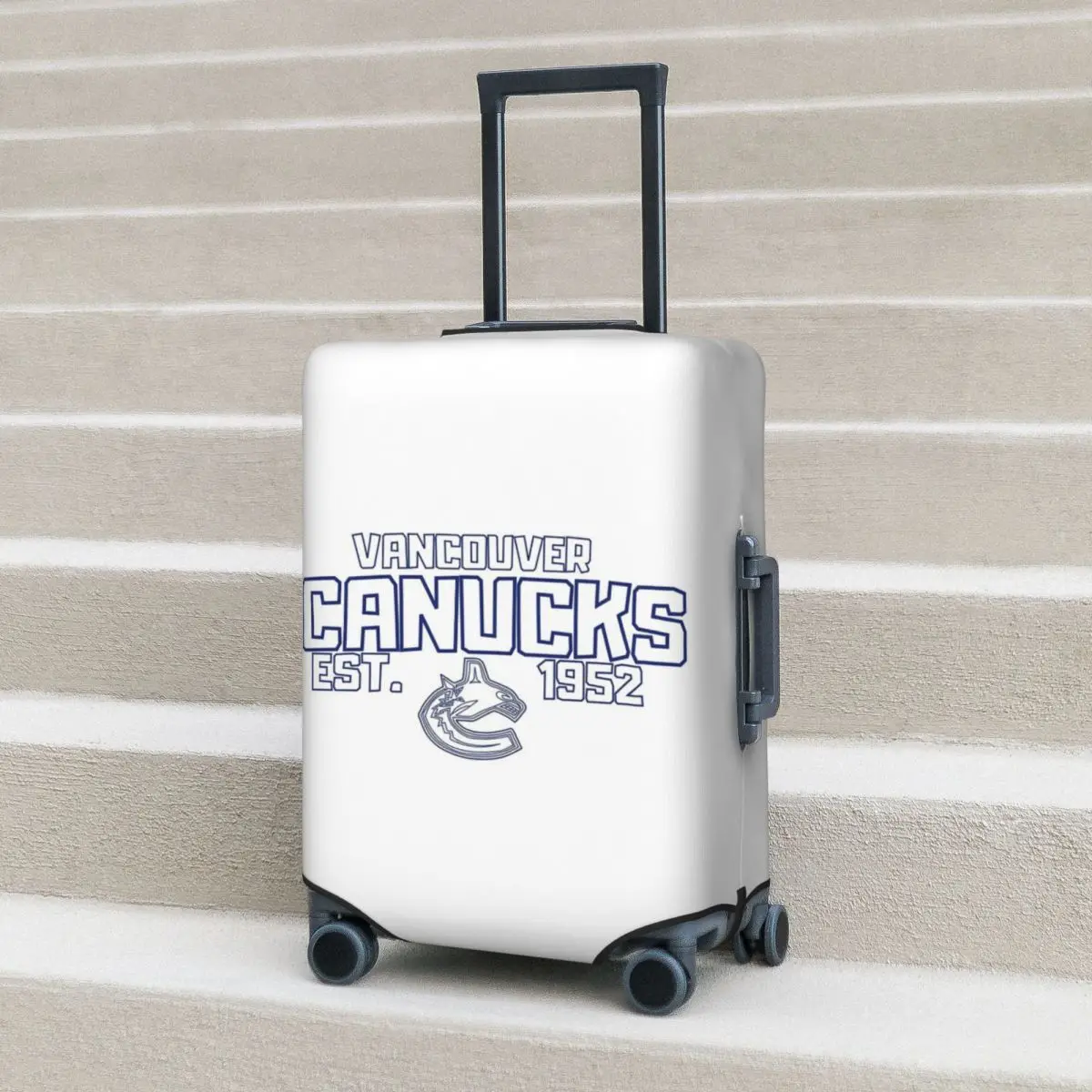 

Vancouver Canucks Hockey Canada Suitcase Cover Protection Elastic Trip Luggage Protector Covers for 18-32 Inch