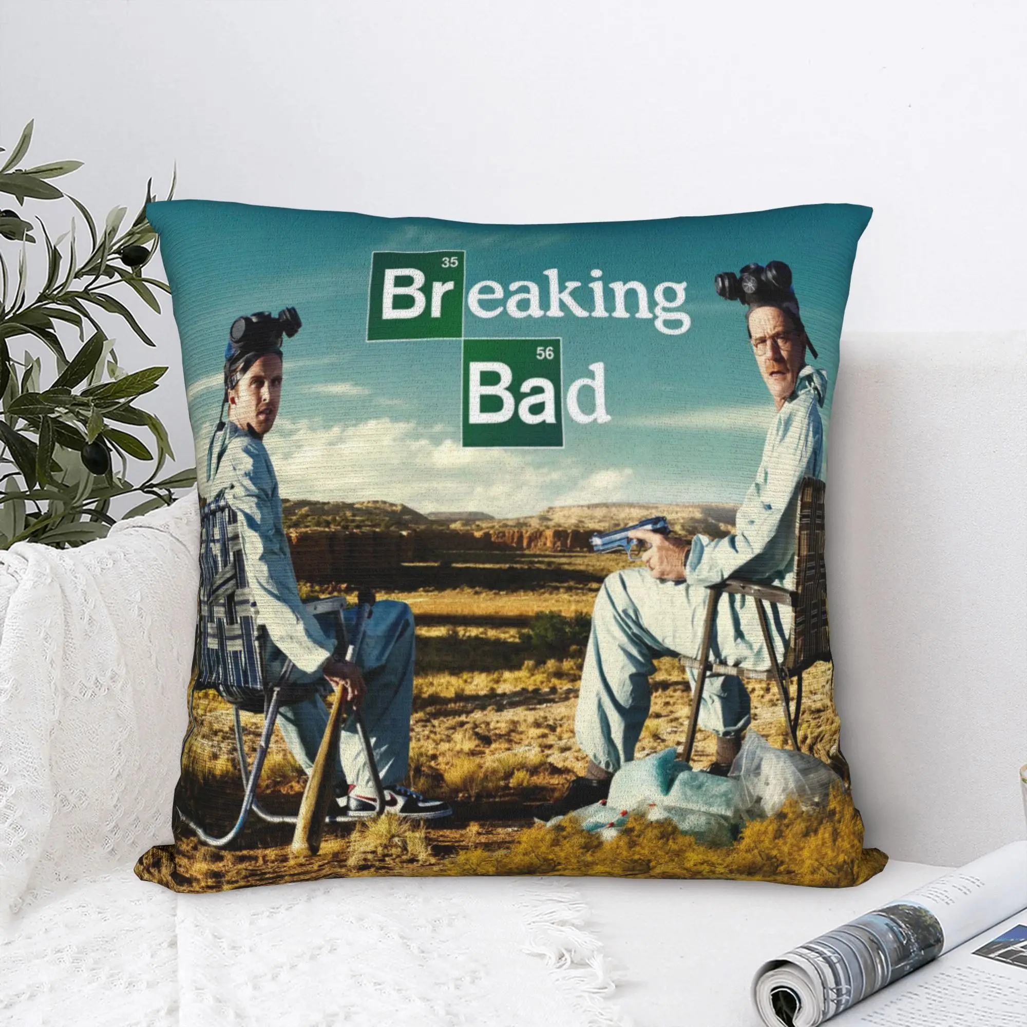 Breaking Bad Walter Jesse Pillowcase Polyester Cushion Cover Bryan Cranston Aaron Paul Pillow Case Cover Home Square 45*45cm