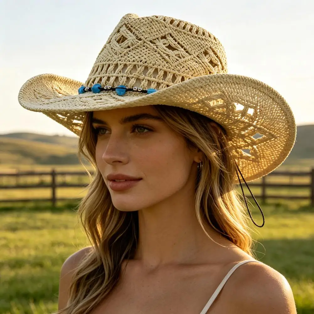 Chapéu de cowboy de aba larga, - Cowboy Hat Straw avaliação e preço