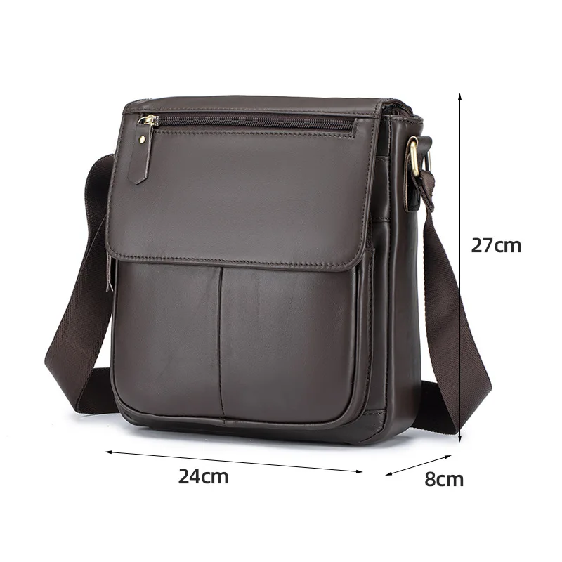 2027 New Luxury Men's Handbags Cow Genuine Leather Male Shoulder Bag Real Natural Leather Vintage Crossbody Bag Messenger Bags