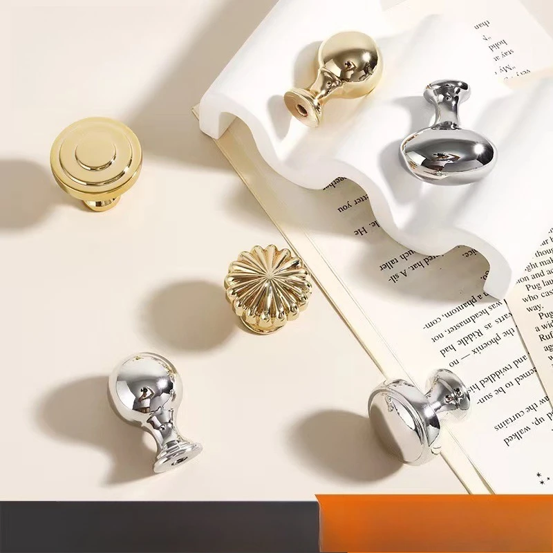 

Modern Nordic Black Aluminum Round Single Hole Cabinet Handle Minimalist Drawer Pull