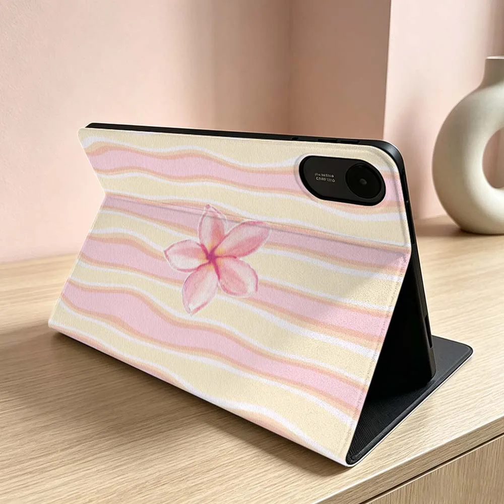 Pink Plumeria Stripe Pattern For Xiaomi Redmi Mi Pad 8 7 6 5 4 2 SE K Pro Max Ultra Poco Pad Inch Tablet Case Soft
