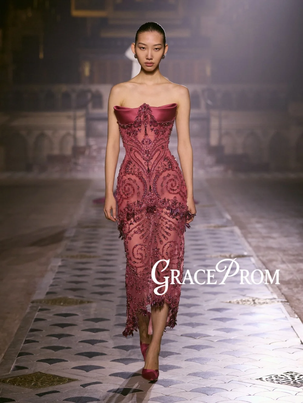 

Изысканное вечернее платье с бисером, роскошное прямое платье без бретелек для свадебных торжеств, 2026, индивидуальный пошив, гламурные банкетные платья