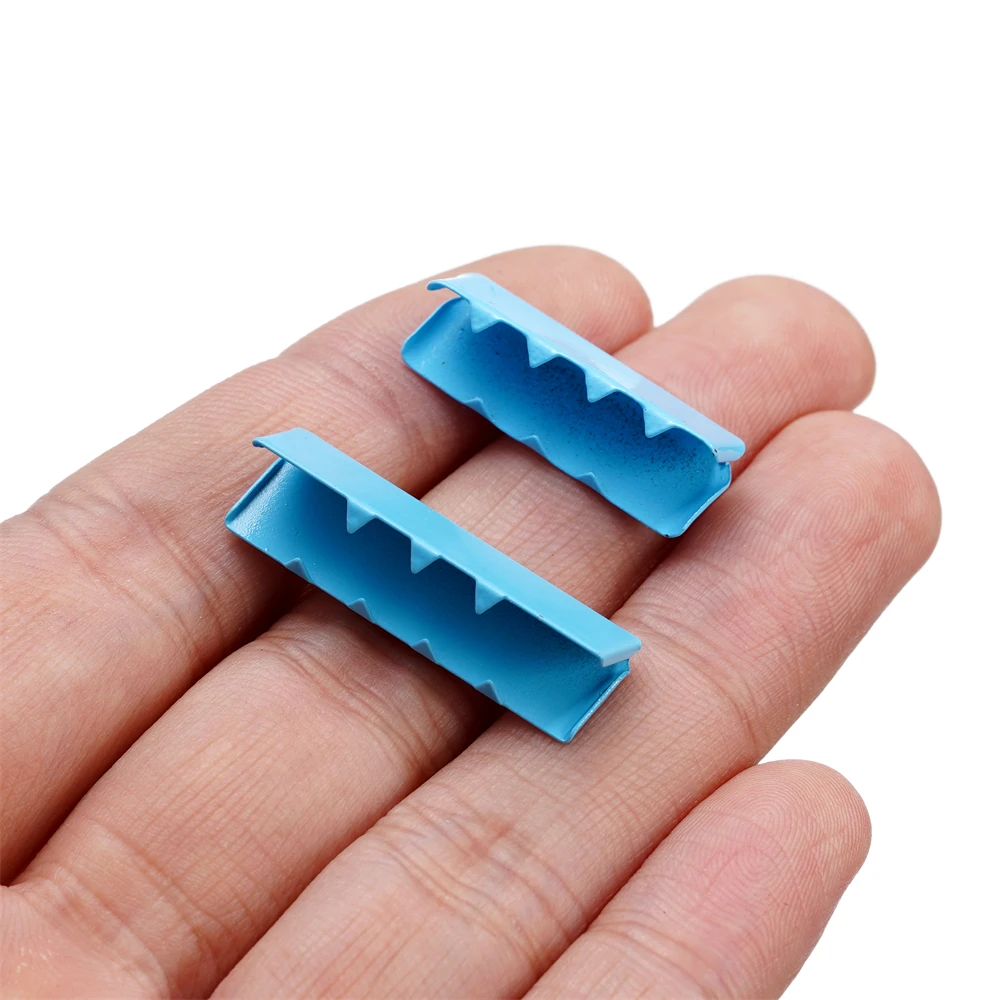 10pcs Colorful Crimp Beads Cove Clasps Cord End Caps String Ribbon Leather Clip Foldover Connectors for DIY Jewelry Findings