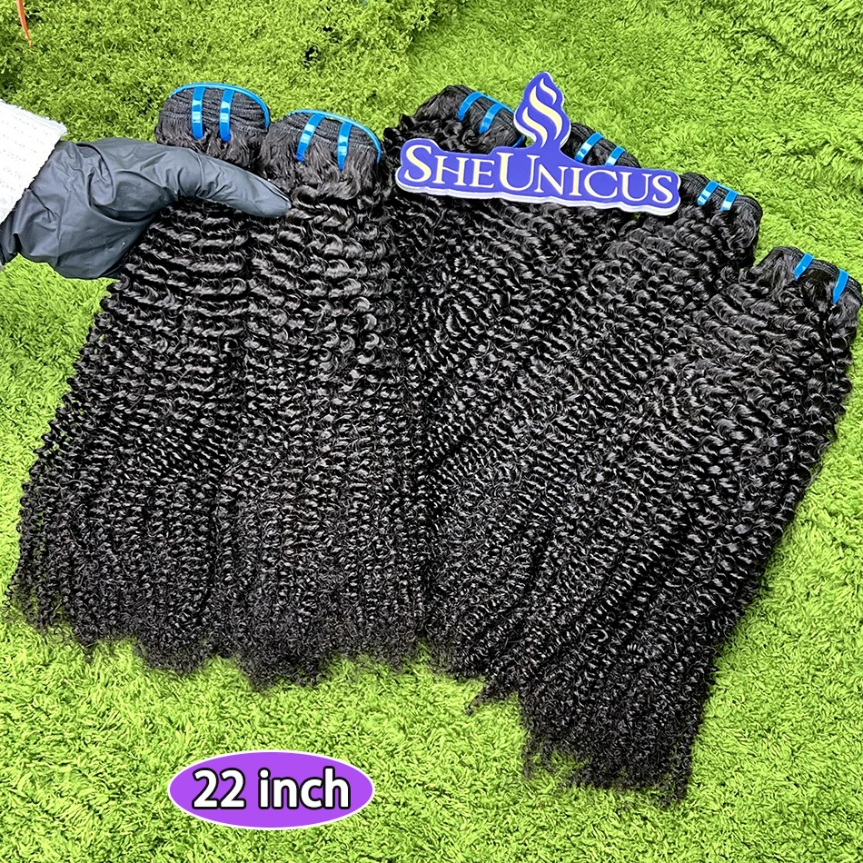 

Наборы натуральных человеческих волос 18A Kinky Curly, 100% необработанные, с двойным плетением # Натуральные вьетнамские кудрявые волосы для наращивания, цвет 1B (черный)