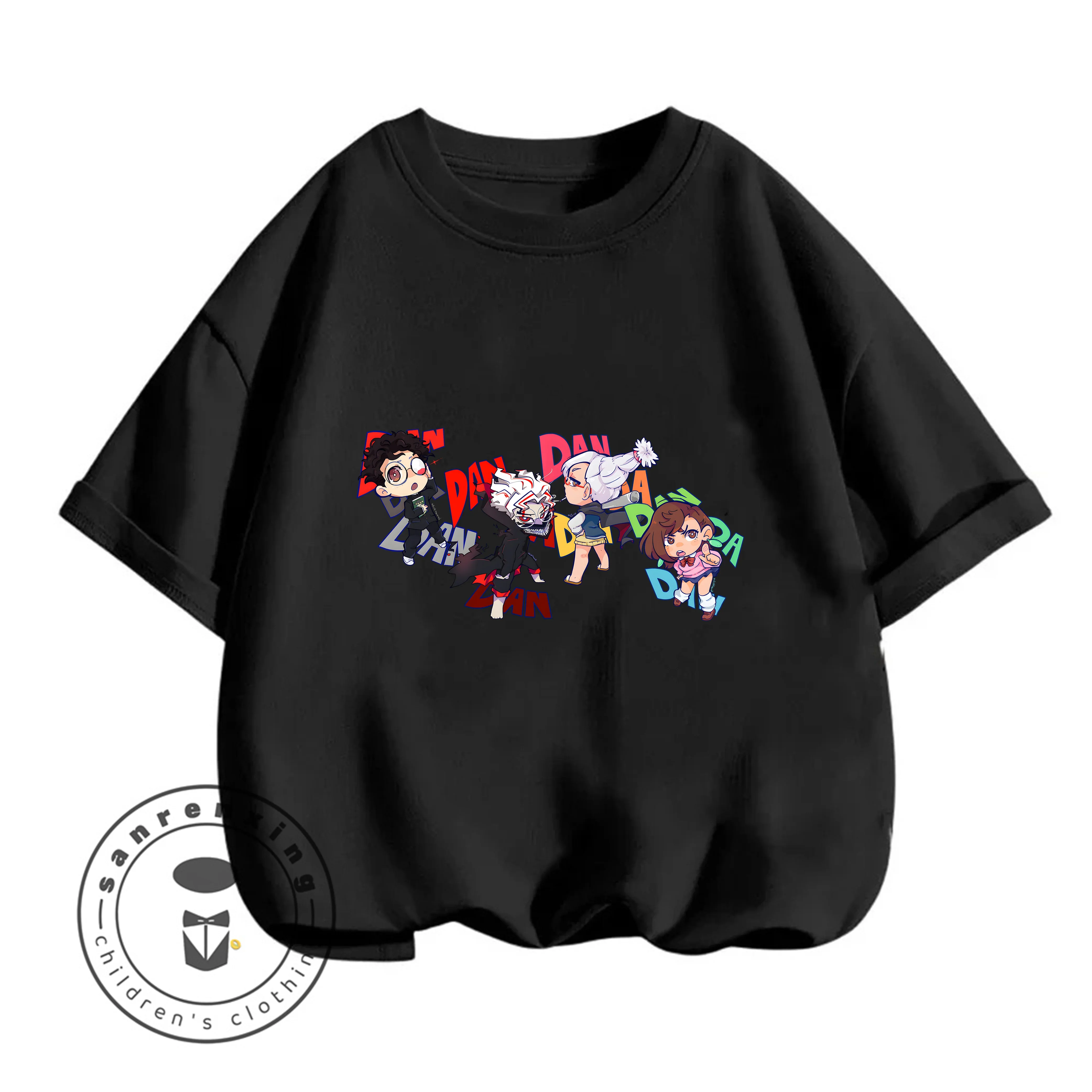 

DAN DA DAN Casual Cool Short Sleeve Tee Children 3-14 Years Summer Cute Kawaii Round Neck Top