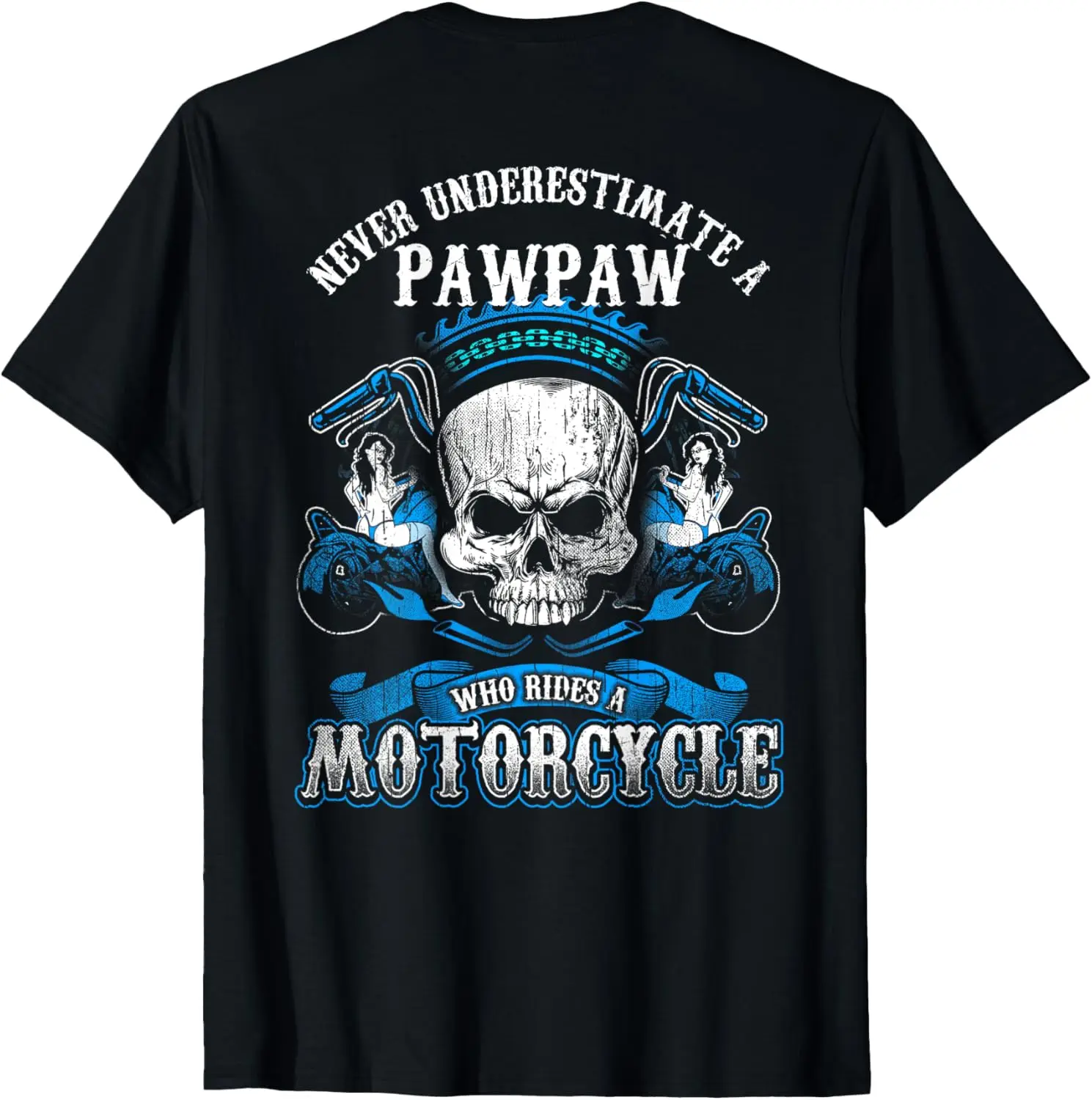 

Мотоциклетная рубашка Pawpaw Biker Never Underestimate Футболка с черепом