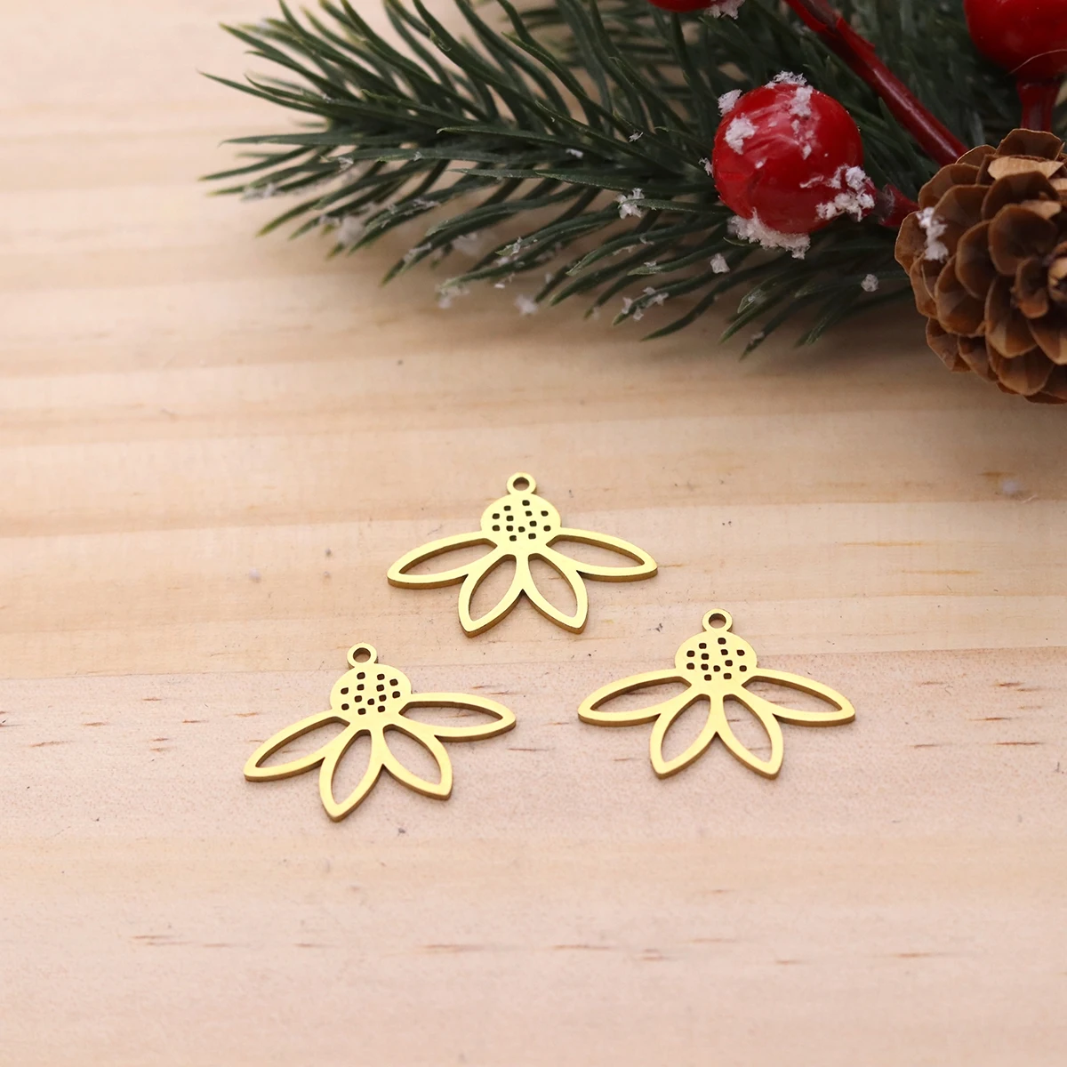 3pcs Stainless Steel Abstract Charms Animal Plant Flower Elephant Pendant for DIY Jewelry Making Necklace Earring Handmade Craft