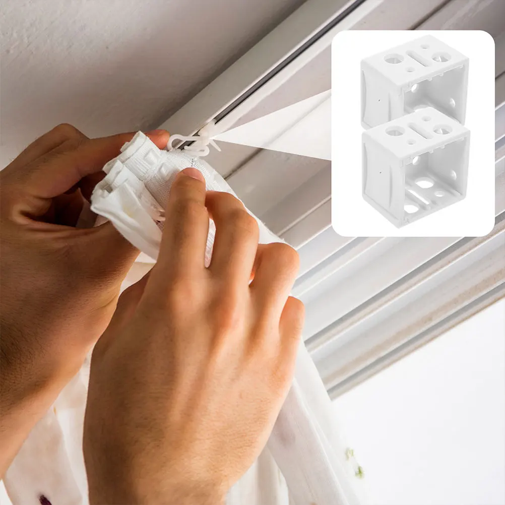 

12 Pieces Inch White Blind Brackets for Window Mini Blind Brackets Blinds Headrail Mounting Hardware Accessories
