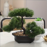 1pc Artificial Bonsai Tree: A Zen Garden Accent Artificial Plant PP Material Black Planter Home Office Party Decoration