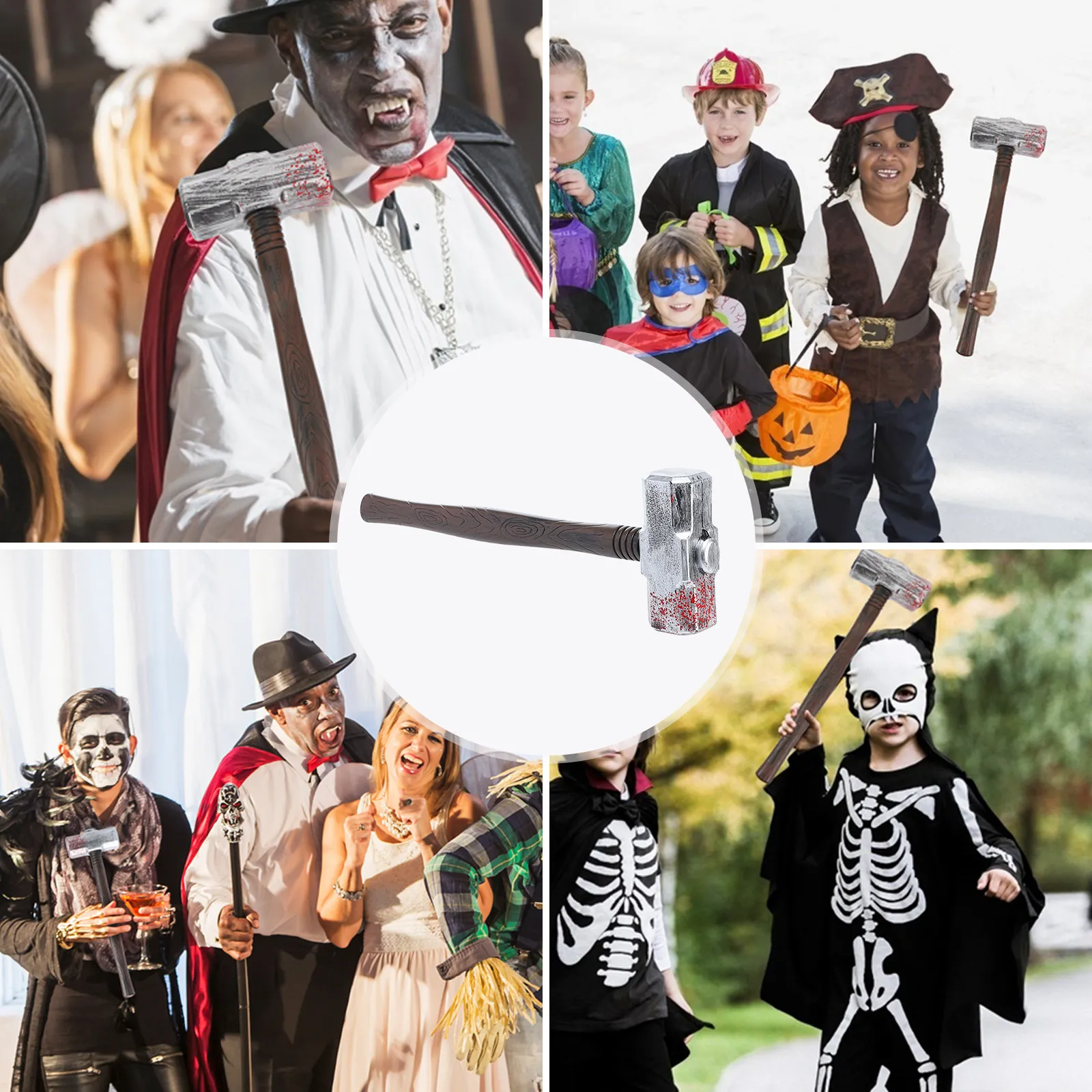

1Pcs Realistic Plastic Halloween Cosplay Hammer Prank Prop for Costume Party Halloween Decor Accessory Prank Toy Hammer