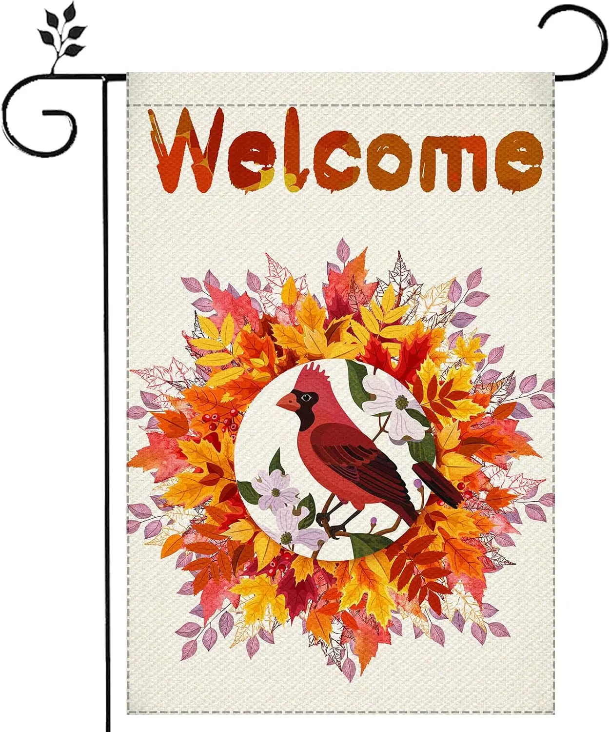 Welcome Garden Flag,Welcome Fall Garden Flag Fall Flags 12x18 Double Sided Cardinal Garden Flag for Outside/Outdoor/Yard/Garden/