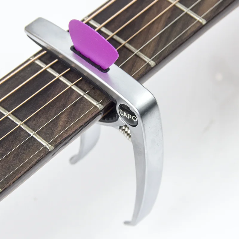 Guitar Capo with 5pcs Picks Adjust Tone Guitar Tuning Clamp Quick Change Clip for Acoustic Classic Electric Guitar