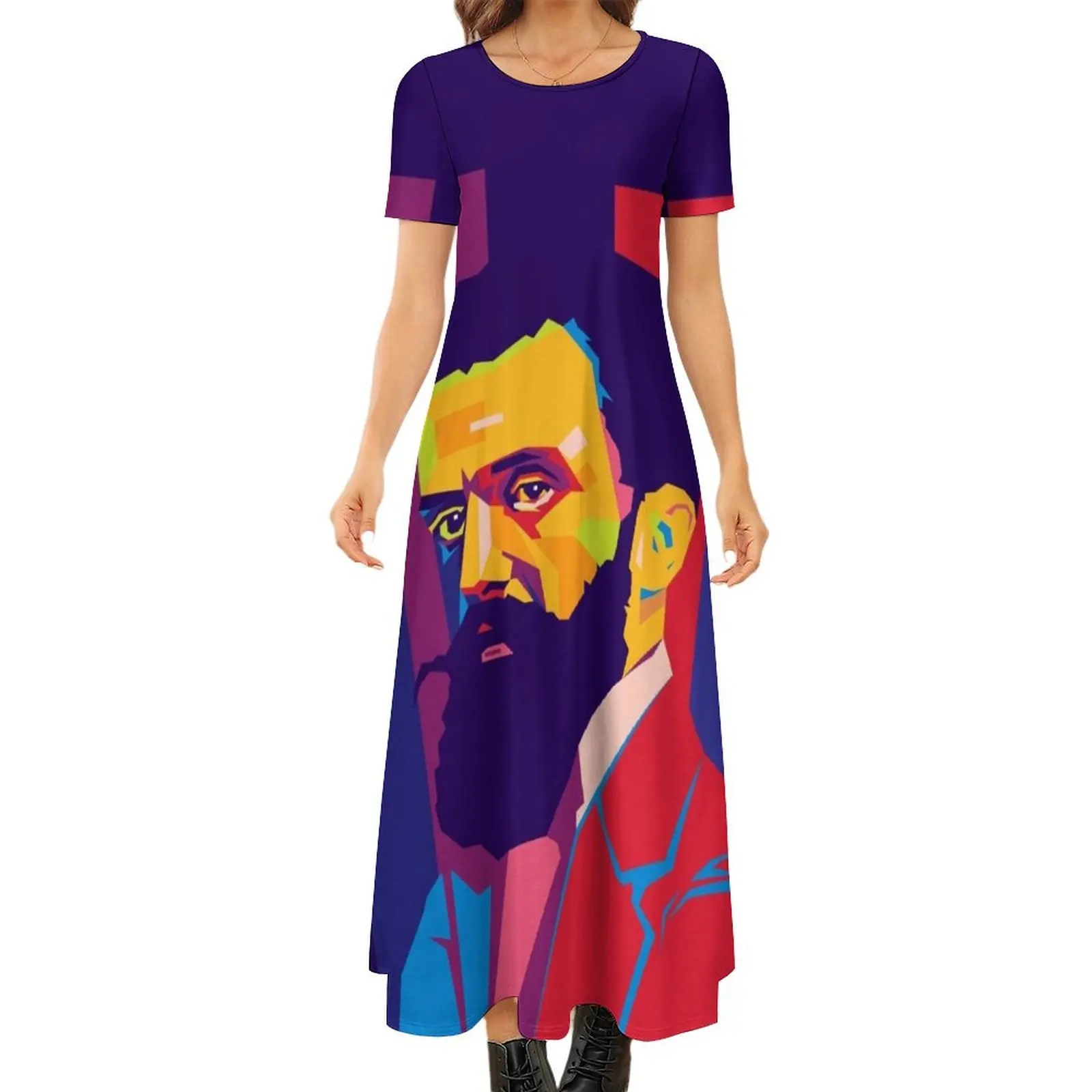 

Theodor Herzl WPAP design Round Neck Short Sleeve Dress dresses ladies 2024 summer Party dresses