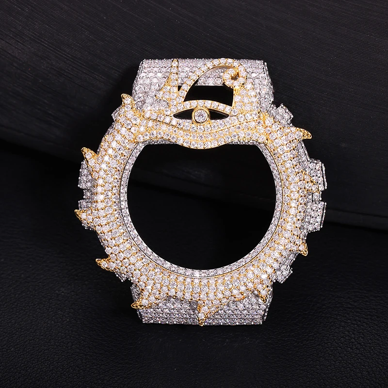 Hip Hop Moissanite Paved Bling Iced Out The Eye of Horus Watch Cases for Men Rapper Jewelry For DW6900RL-1AC Watch