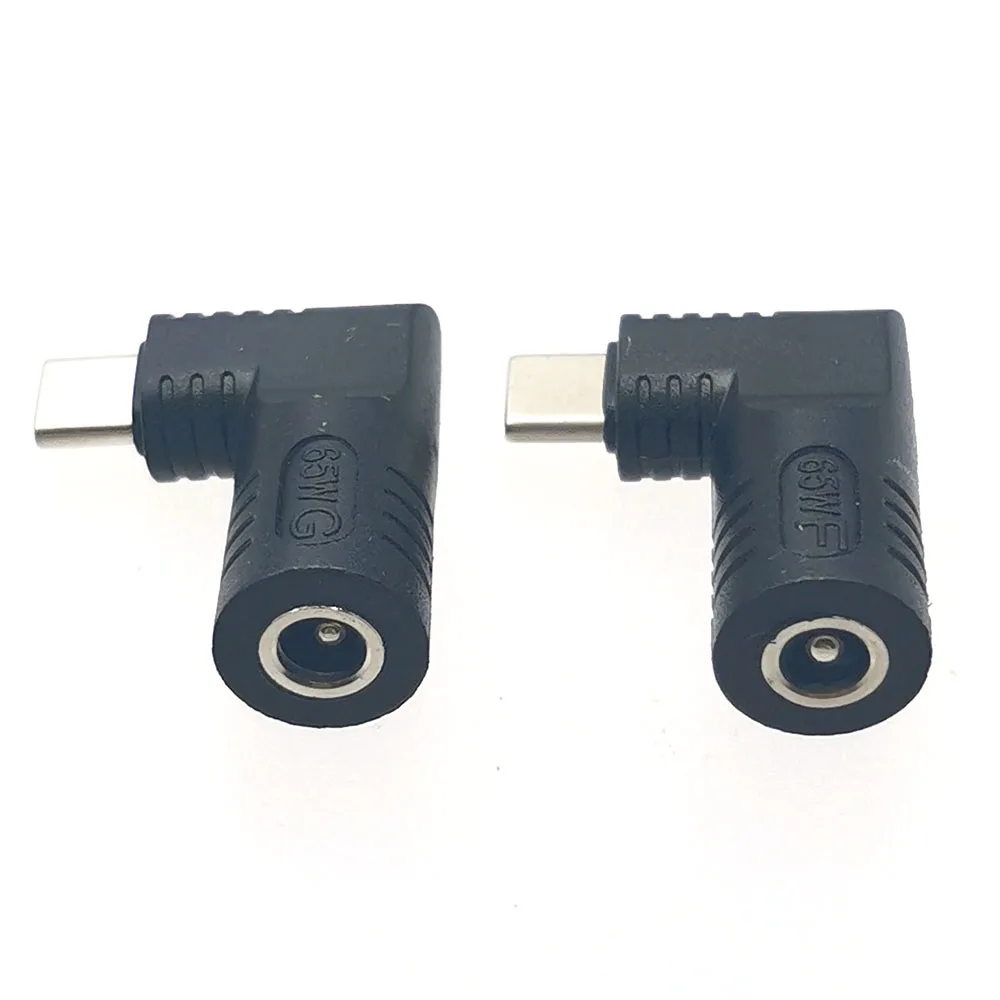1pc 65W Power Charger Supply Adapter Connector DC 5.5*2.1 5.5*2.5 Female To USB Type C Male Plug Converter For Laptop