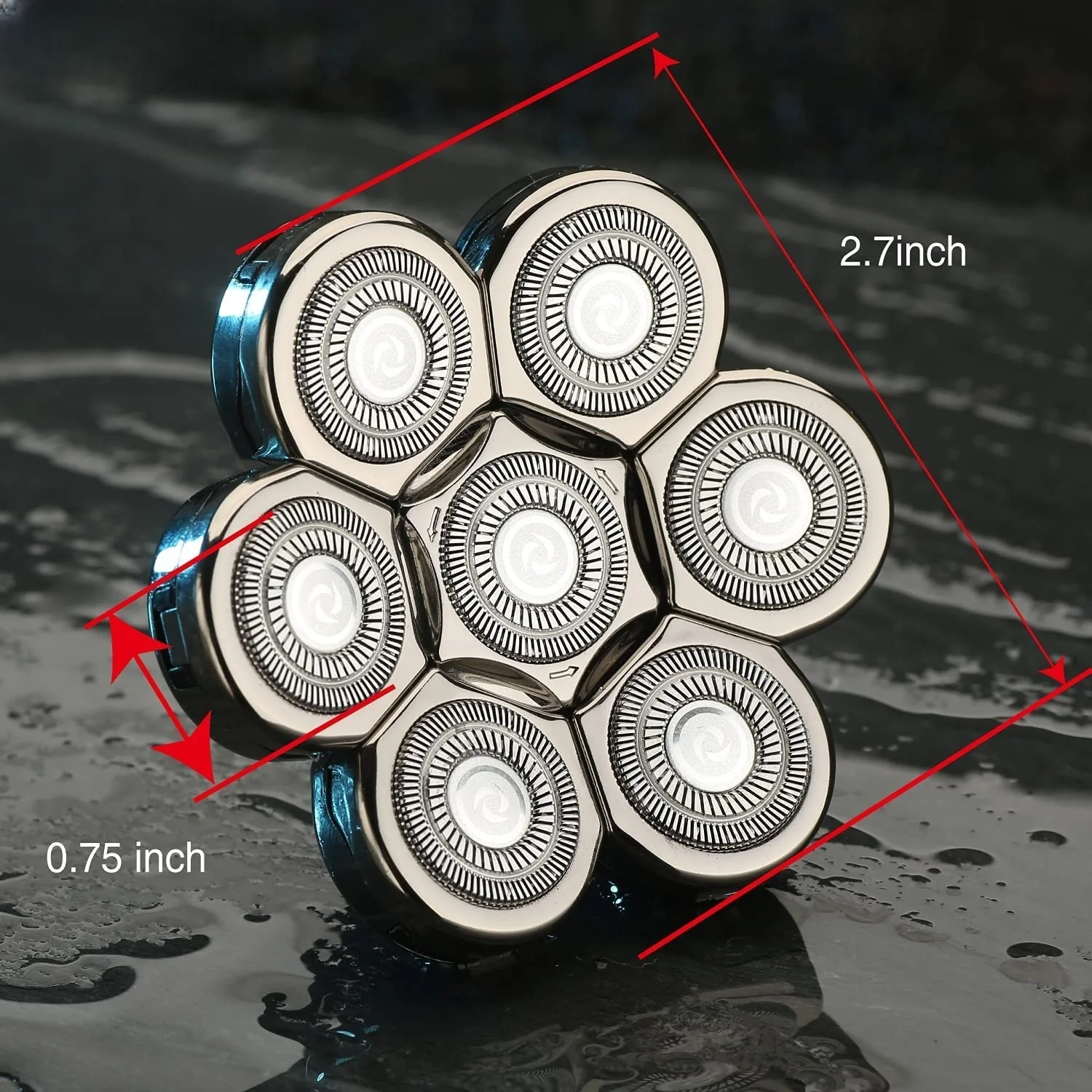 7 Head Shaver Replacement Blade Head, Electric Skull Shaver Replacement Cutting Head for Bald Head Shaving