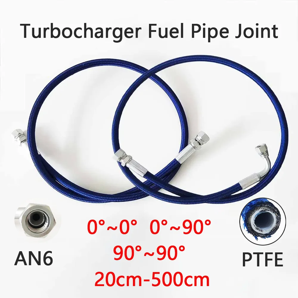 

6AN PTFE Nylon Stainless Steel Braided Turbine Oil Feed Pipe Line Pressure Stainless Remote Turbocharger Sensor Teflon Hose