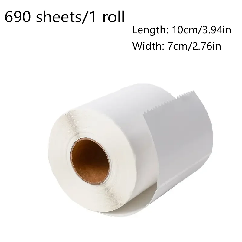 690 folhas/rolo 100mm x 70mm papel de impressão de etiquetas de três provas sensível ao calor de alta qualidade, 3,94 polegadas x 2,76 polegadas