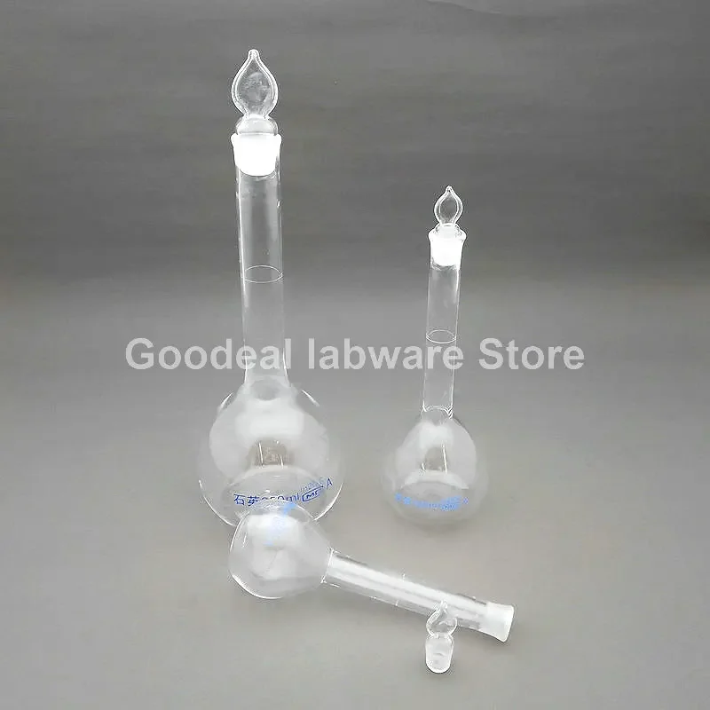 1pc 5/10/25/50/100/200/250/ 500ml Lab Transparent Quartz Glass Volumetric Flask Long Neck Measuring Flask experiment glassware