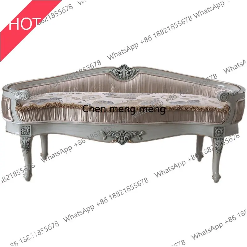 

M07 Court French Furniture Fabric Bedside Stool Bed Bed Bedroom Sofa Stool Shoe Change Stool