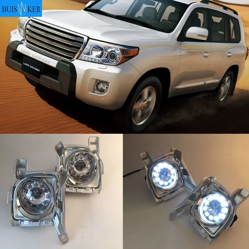 

1 Set for Toyota Prado FJ150 LC150 2012-2015 For Land Cruiser 2700 Car LED DRL Daytime Running Lights Fog Head Lamp cover