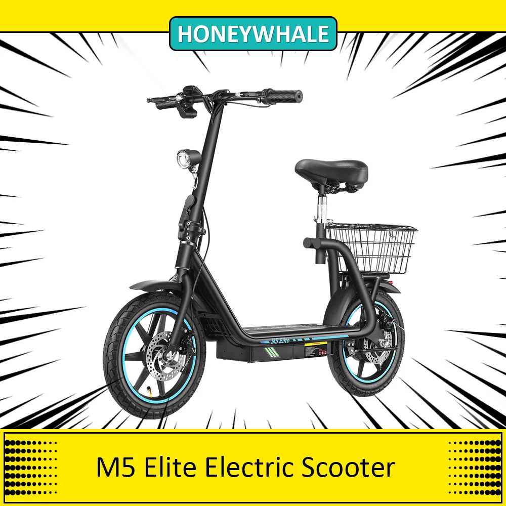 HONEYWHALE M5 Elite Scooter elettrico 500W Motor Scooter 48V 13AH Batteria 14 Pneumatici E-Bike