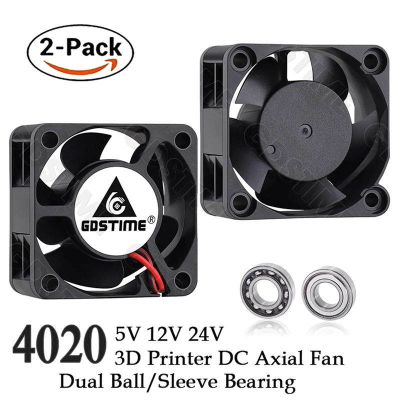 2PCS Gdstime 40mm 24V 12V 5V 4020 Mini Computer Case Cooling Fan Ball ...