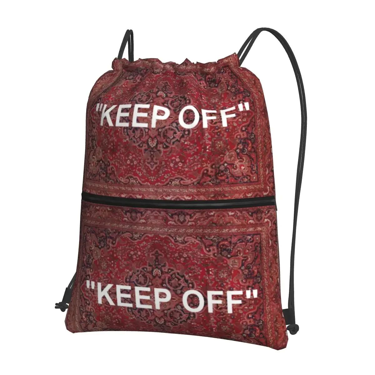 KEEP OFF Antique Orian Rug Backpacks Drawstring Bag Multi-function Drawstring Bundle Pocket Shoes Bags For School Students