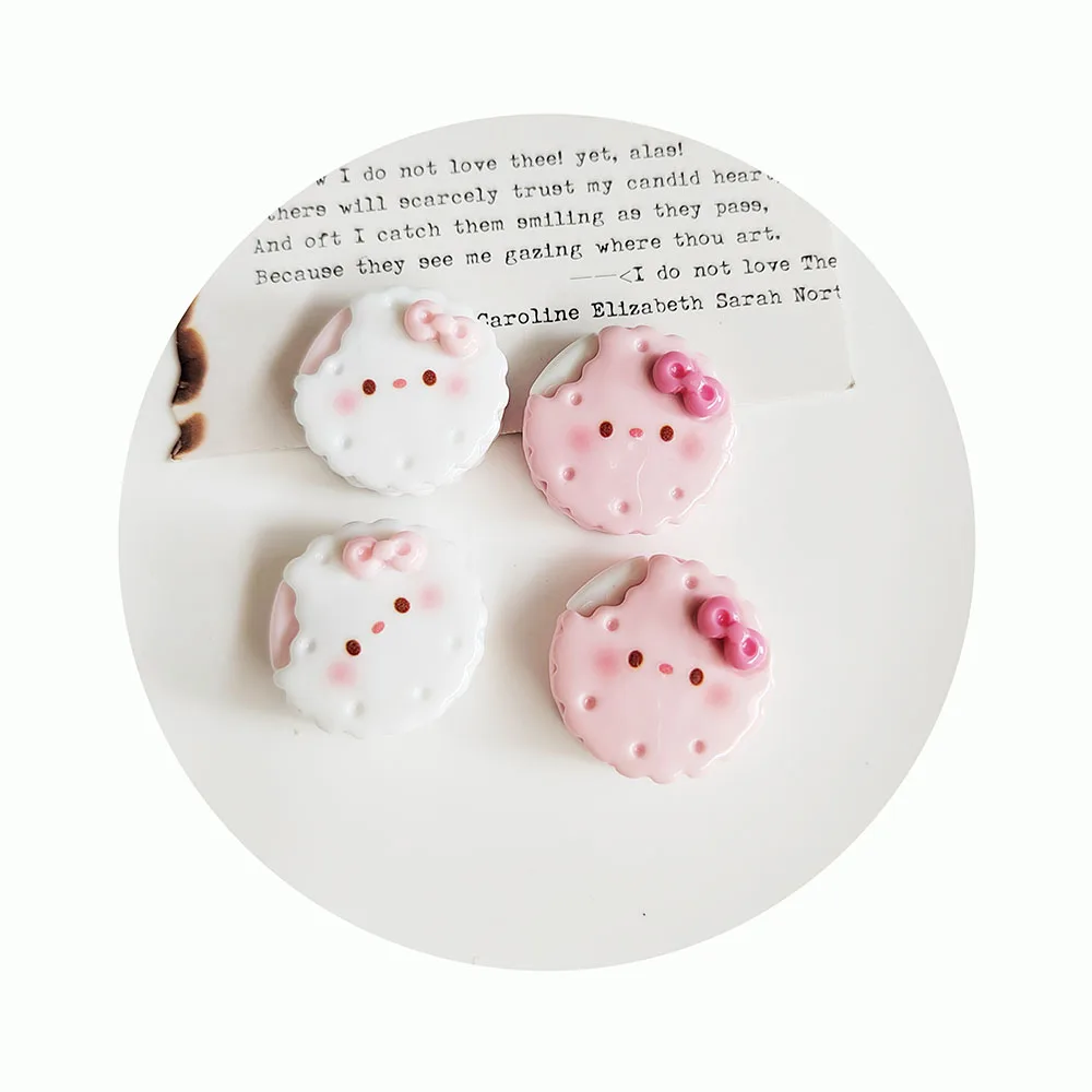 Kawaii Cartoon Cat Flat Back Resin Cabochon Custom Cookies Slime Charms Mini Food Scrapbook Diy Children Hairpin Crafts